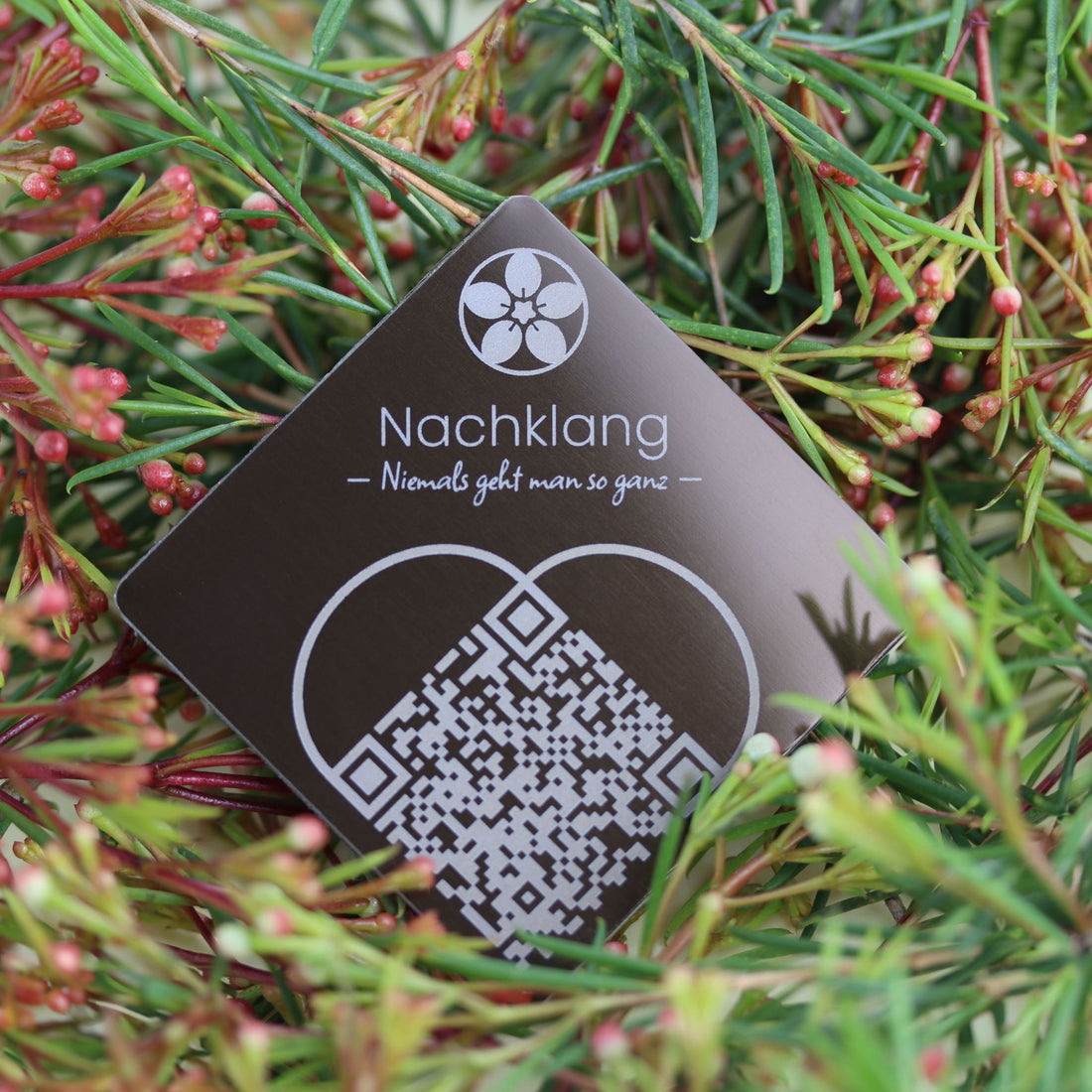 QR-Medaillons "Herz" (2er Pack) - bronze glänzend