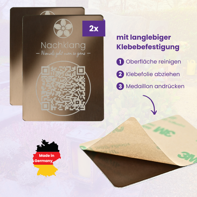 QR-Medaillons "Klassisch" (2er Pack) - bronze glänzend