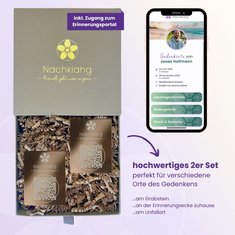 QR-Medaillons "Herz" (2er Pack) - bronze glänzend