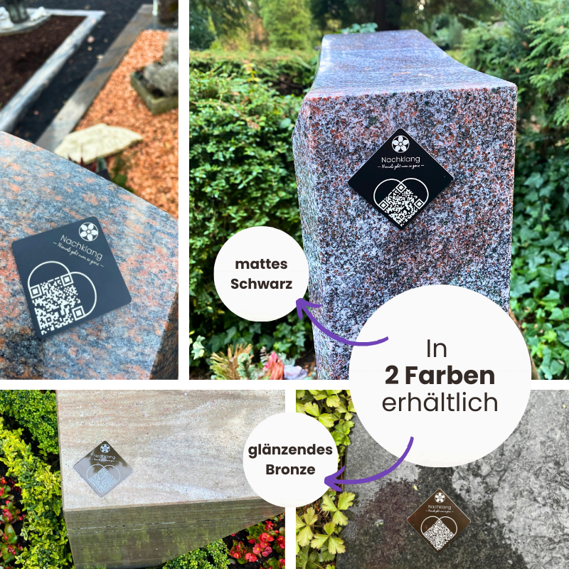 QR-Medaillons "Herz" (2er Pack) - schwarz matt