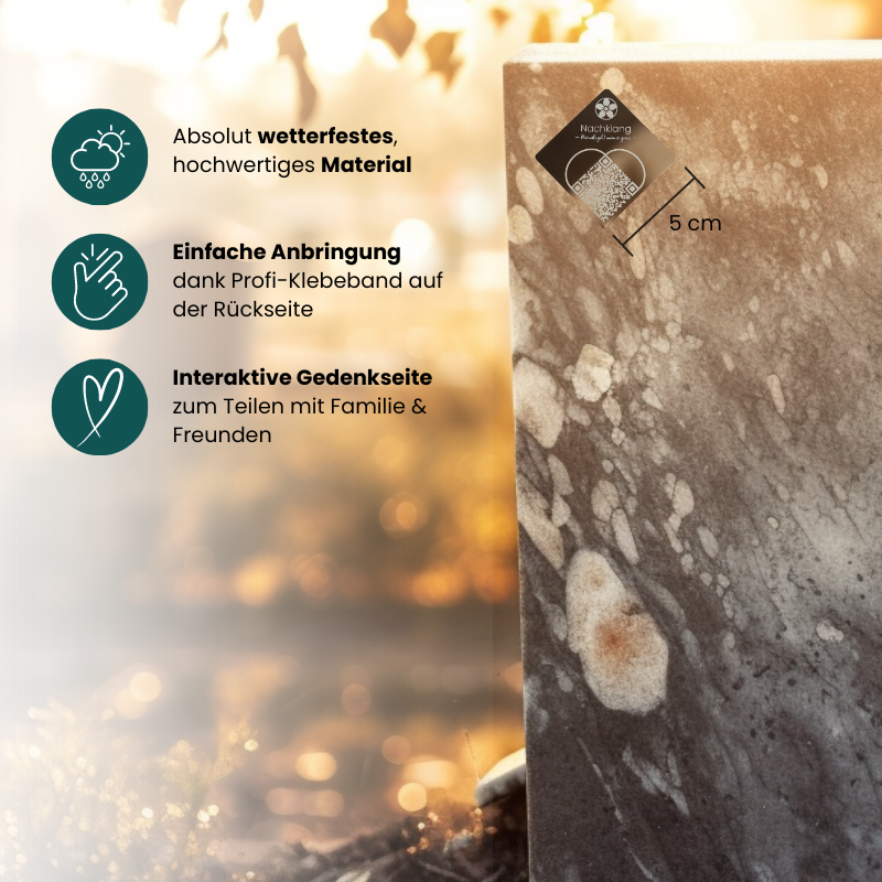 QR-Medaillons "Herz" (2er Pack) - bronze glänzend
