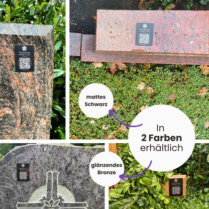 QR-Medaillons &quot;Klassisch&quot; (2er Pack) - schwarz matt
